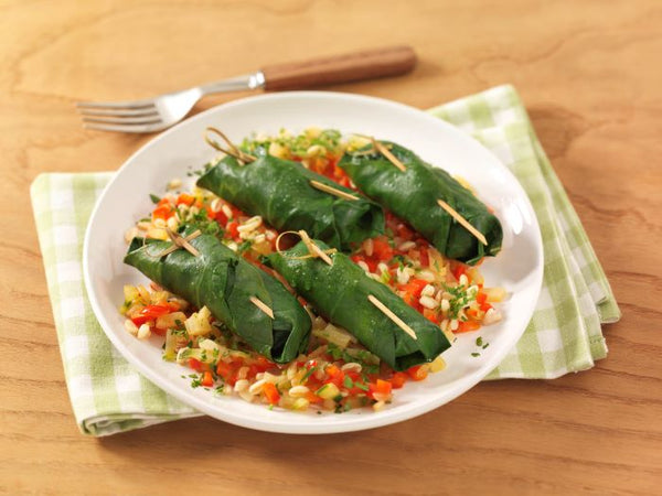 Rouleaux de bette à carde farcis au fromage de chèvre frais