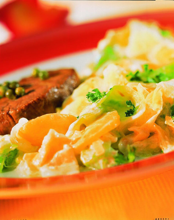 Kartoffel-Spitzkohl-Ragout mit Rinderfilet