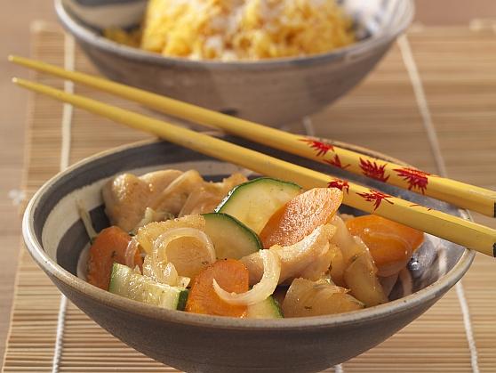 583 HaehnchenbrustKokos Curryreis Hähnchenbrust mit gebratener Ananas und Kokos-Curryreis - BCM Diät Rezepte.ch