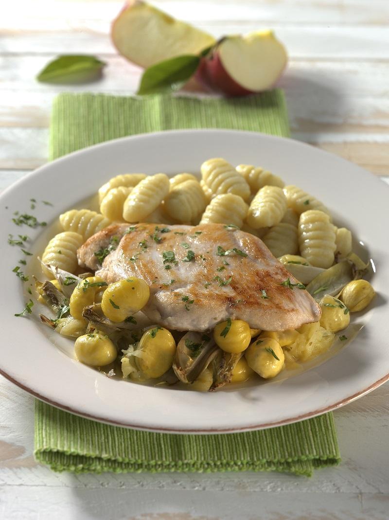 haehnchenschnitzel mit chicoree und maronen Hähnchenschnitzel mit Chicorée und Maronen - BCM Diät Rezepte.ch