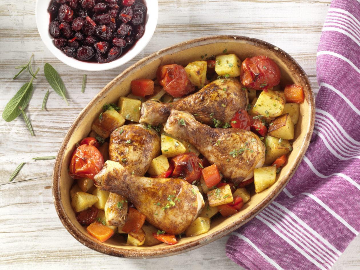 Pouletschenkel mit Cranberrykompott