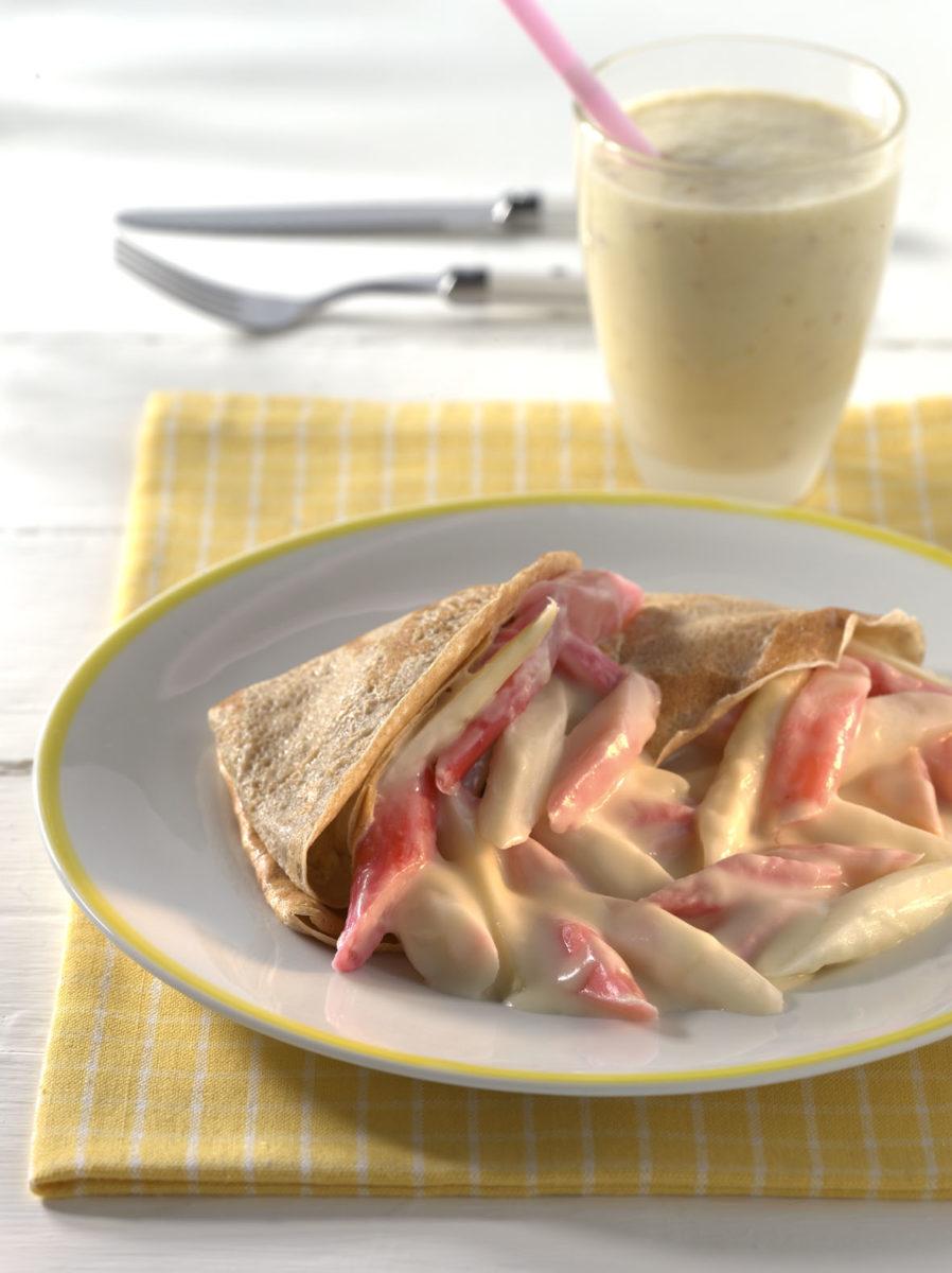 vollkornpfannkuchen-mit-rhabarber-und-spargel Vollkornpfannkuchen mit Rhabarber und Spargel - BCM Diät Rezepte.ch