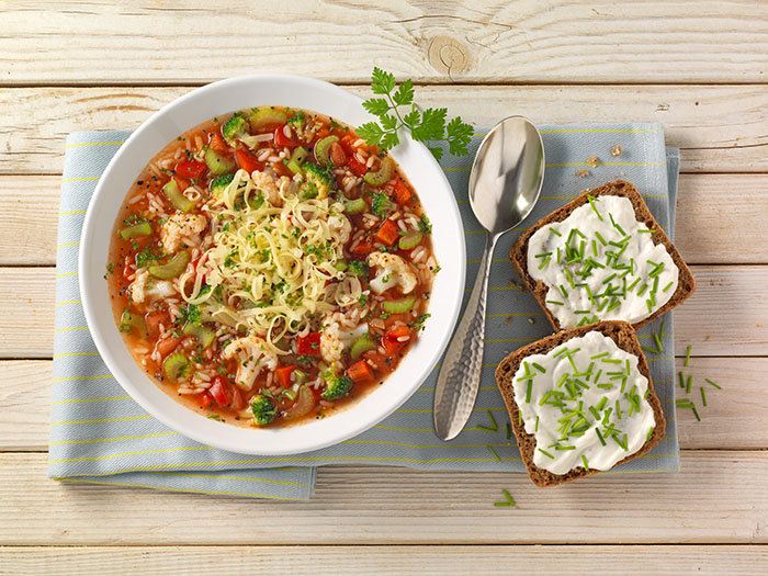 Gemüsesuppe mit Reis – Precon Rezepte