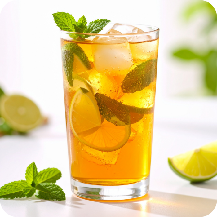 Grüner Tee mit Minze und Limette