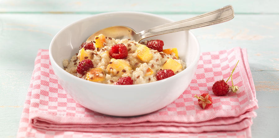 Himbeeren-Nektarinen-Porridge