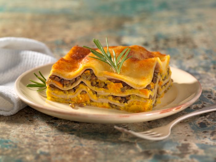 Kürbis-Linsen-Lasagne